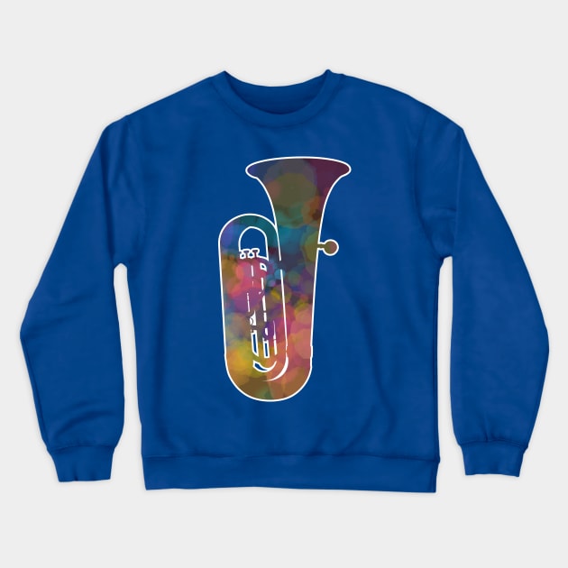 Tuba Silhouette: Watercolors Crewneck Sweatshirt by Dawn Anthes